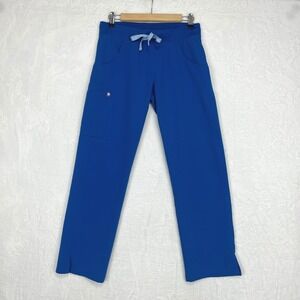 FIGS Kade Cargo Scrub Pants Womens Small Petite Royal Blue Straight Leg